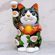 【華貴聚福】日本九谷燒招財貓 | 黑地華盛