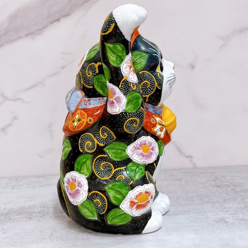 【華貴聚福】日本九谷燒招財貓 | 黑地華盛