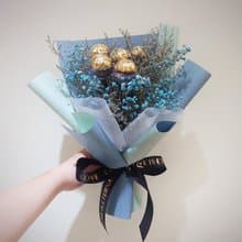 五顆金莎花束 /永生花/乾燥花束/情人節花束/生日禮物/禮物