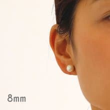 cotton pearl ―8mmコットンパールのループフィットイヤリング