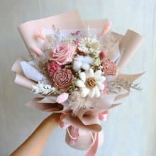 G77裸粉色系乾燥花束 / 生日花束