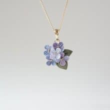 2025 雨季 紫陽花 染 Hydrangea 項鏈 手染細工布花 接單製作