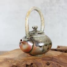 【送禮好物】180ml 柴燒重落灰 提樑茶壺 名家葉敏祥手作精品