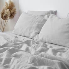 Light gray linen flat sheet / Linen bedsheet / Softened stonewashed linen sheet