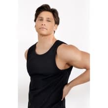 北歐極簡 | 清爽夏日 Tank Relaxed 有機棉男用鬆身背心 - 黑