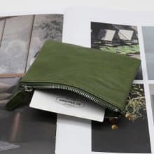 植鞣牛皮 手抓皺褶零錢包