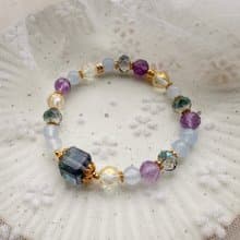 海的自由 / 丹泉石手鍊 海藍寶手鍊 天然石手串 天河石手鍊 白水