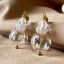 老林雜貨 | 雪花泡泡耳環 (針式 / 夾式)