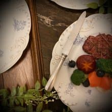 德國純銀800 素面手柄不鏽鋼刃餐刀