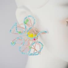 tsububu/片耳販売/ビーズ刺繍/微生物/ピアス,イヤリング/シャコ貝