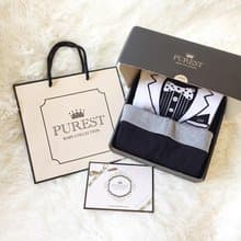 PUREST 小紳士全副武裝 白西裝 寶寶彌月禮盒組 嬰兒 新生兒 送禮