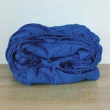 Royal blue linen fitted sheet / Softened linen bed sheet / Deep pocket