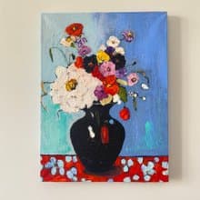 鮮花花束畫原創布面油畫野獸派馬蒂斯啟發