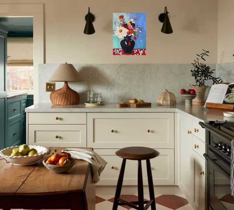 鮮花花束畫原創布面油畫野獸派馬蒂斯啟發