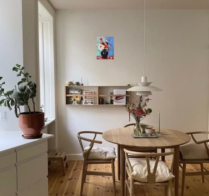 鮮花花束畫原創布面油畫野獸派馬蒂斯啟發