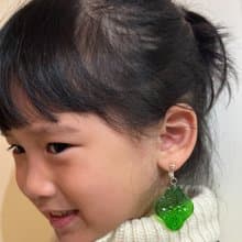 海棠花裸邊耳環-彩色款