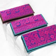 手工刺繡錢包 民族風長夾 刺繡皮夾 手工蕾絲長夾-沙漠蕾絲刺繡風