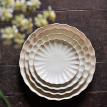 牙白團聚花盤組(共4件)