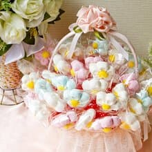 義大利大花花造型棉花糖X50支+小提籃x1個 活動禮贈品 生日 婚禮