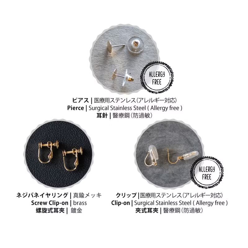 螺旋蝴蝶結 軟陶耳環 / 耳夾 / 珍珠白