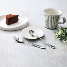 日本山崎金屬 - AQUATIQUE系列 - 霧面不鏽鋼點心叉匙組(2件式)