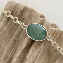 ミャンマー産天然翡翠 Silverブレスレット