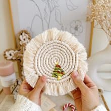 編織聖誕樹杯墊_節日特別款 可做2個