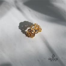 Hi Onion苔絲~小眾法式復古蕾絲鏤空耳骨夾無耳洞耳飾疊帶優雅