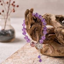 Pure 925純銀花語紫晶香薰精油手鍊