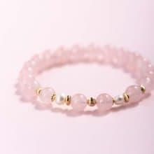 粉水晶珍珠14k包金手鍊 | 天然水晶手鍊禮物