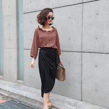 纏繞式一片裙(黑)