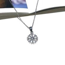 DoriAN 璀璨閃亮雪花鑲頂級鋯石純銀項鍊 附純銀保證卡 雪花項鍊