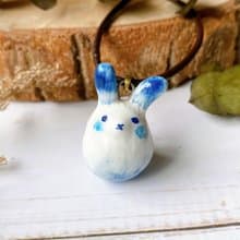 【擴香項鍊】香水精油項鍊 雪國的兔子|手作陶藝