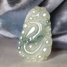 冰種飄花翡翠懷古龍牌項鍊 | 天然緬甸玉翡翠A貨 | 送禮
