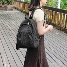 (黑色)輕盈紙感甜美系休閒旅行後背包(小款)33570