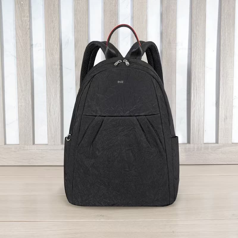 (黑色)輕盈紙感甜美系休閒旅行後背包(小款)33570