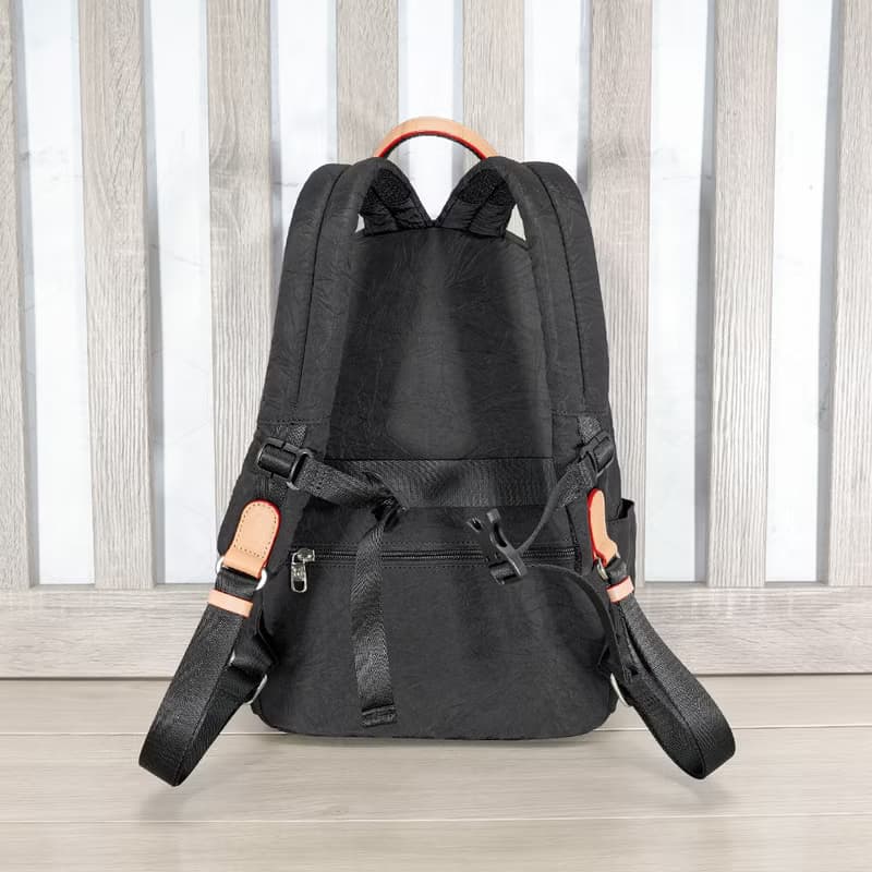 (黑色)輕盈紙感甜美系休閒旅行後背包(小款)33570