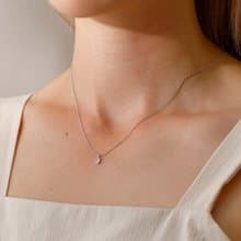 drop zirconia necklace SV ニッケルフリーネックレス キュービックジルコニア　しずく型　ドロップ　シルバー　ロジウム