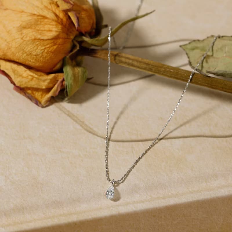 drop zirconia necklace SV ニッケルフリーネックレス キュービックジルコニア　しずく型　ドロップ　シルバー　ロジウム