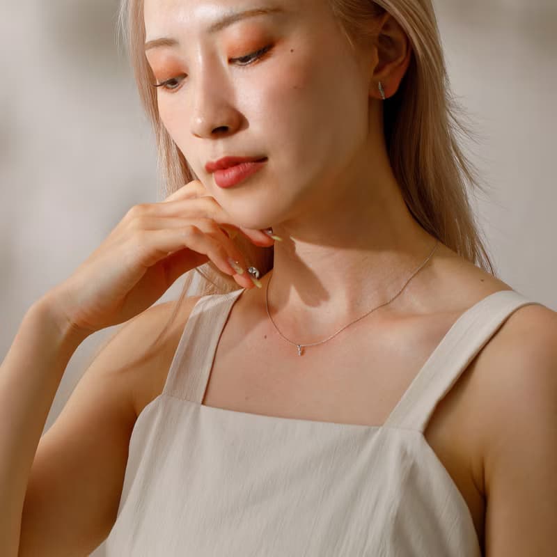 drop zirconia necklace SV ニッケルフリーネックレス キュービックジルコニア　しずく型　ドロップ　シルバー　ロジウム