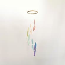DIY-KIT | NY Willow Xyl-Rainbow-Big leaves | Shell Wind Chime Mobile| #0-661