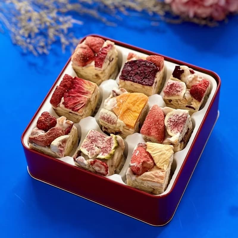 中秋【嫣紅花火】天然低糖果乾眠雪酥禮盒(18入) 風葉鳥-植感之禮