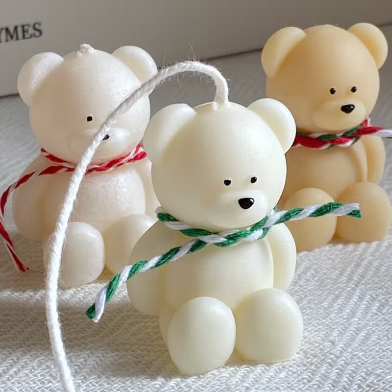 【聖誕系列】圍巾小熊 香氛蠟燭 聖誕禮物 交換禮物