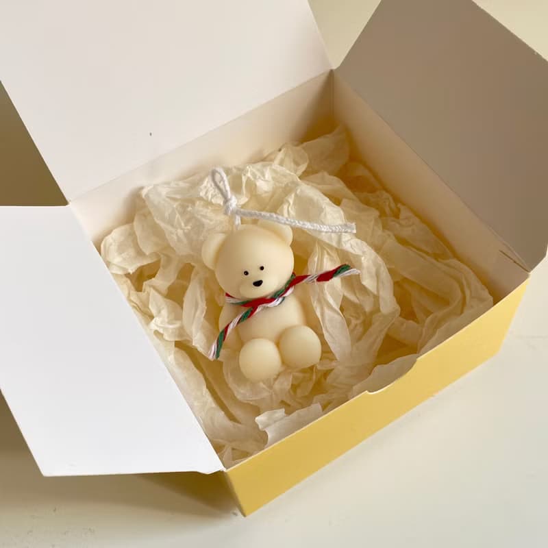 【聖誕系列】圍巾小熊 香氛蠟燭 聖誕禮物 交換禮物