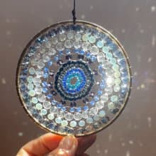 光の癒しアート・クリアブルー光の曼荼羅サンキャッチャー