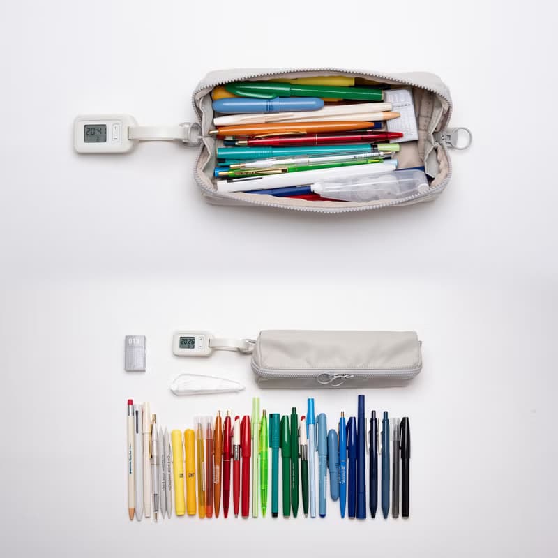 Pouch+ 防潑水收納筆袋 復古純色 大開口 大容量 牛油果綠