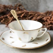 法國 利摩日 金棕櫚輕盈瓷杯盤 下午茶具組