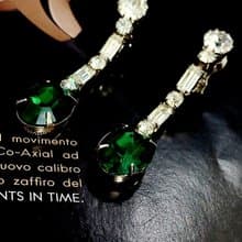 vintage jewelry  華麗宴會風格萊茵 夾式耳環