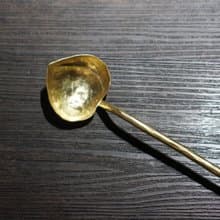 手工黃銅桃子勺/心型勺/湯勺/裝飾勺