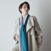 三色喀什米爾圍巾-藍綠色(數量有限 售完為止)